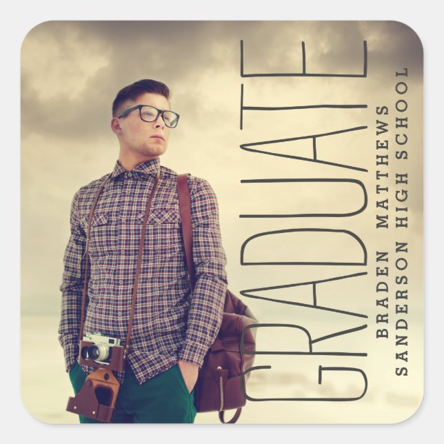 Pegatina de posgrado de tipo moderno (Anverso)