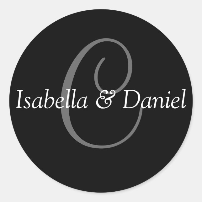 Pegatina de precinto del Boda Monograma C (Anverso)