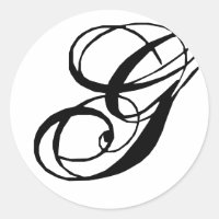 Pegatina de precinto del Boda Monograma G