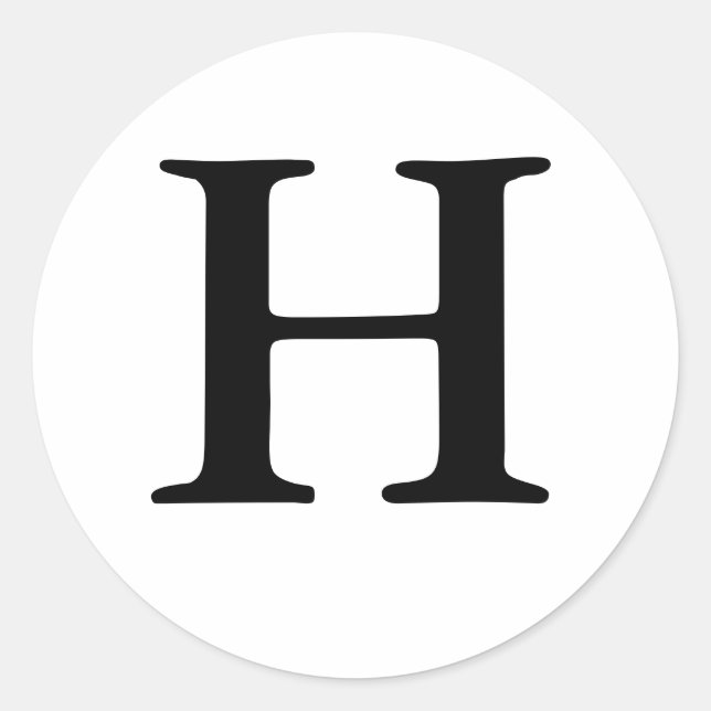 Pegatina de precinto del Boda Monograma H (Anverso)