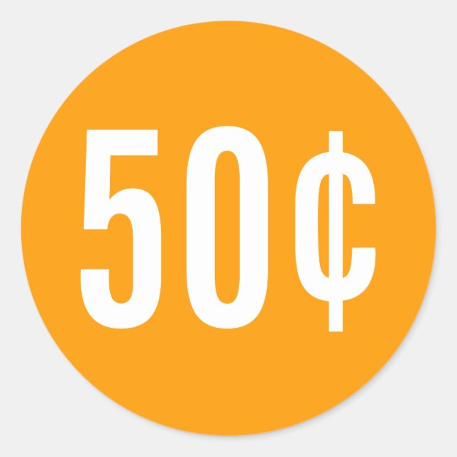 Pegatina de precios naranja personalizada (Anverso)