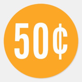 Pegatina de precios naranja personalizada