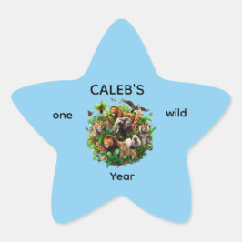 Pegatina de primer cumpleaños de un niño de un año