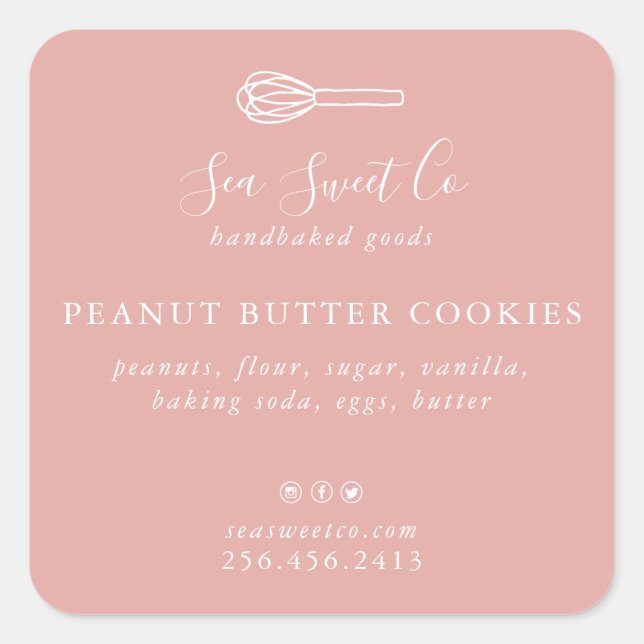 Pegatina de productos horneados (Anverso)