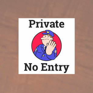 Pegatina de Prohibida la Entrada, Privado, No Admi