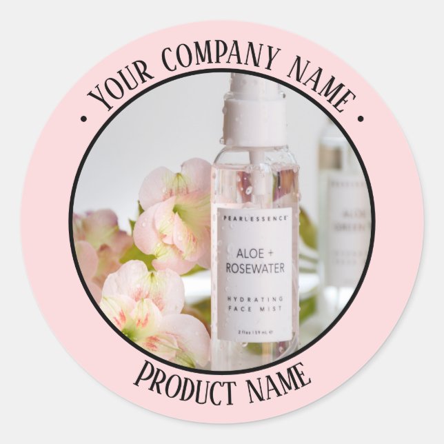 Pegatina de promoción de producto con foto (Anverso)