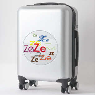 Pegatina de pronombre personalizado o Ze en todas 