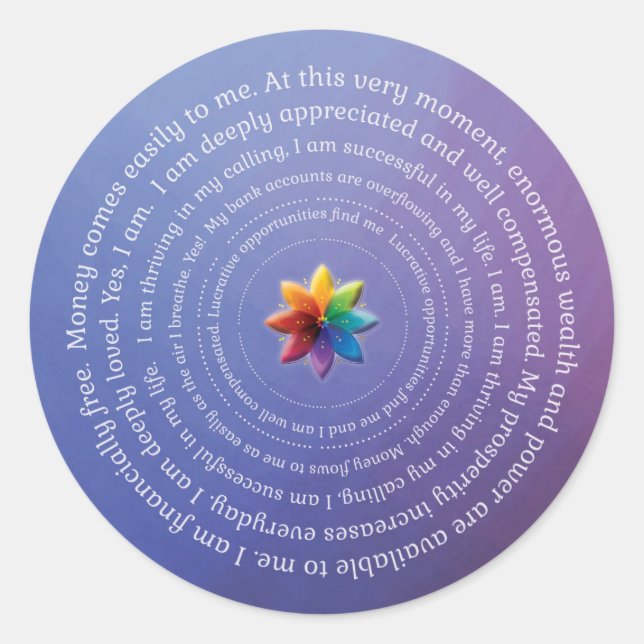 Pegatina de Prosperity Affirmations (Anverso)