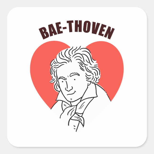 Pegatina de Pun de Música Clásica Bae-Thoven (Anverso)