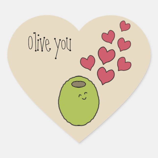 pegatina de Pun "Olive You" (Anverso)