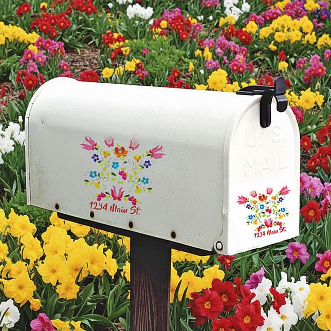 Pegatina de punto floral para buzón (Subido por el creador)