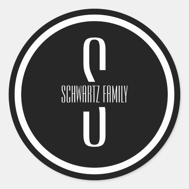 Pegatina de Purim Negro Moderno (Anverso)