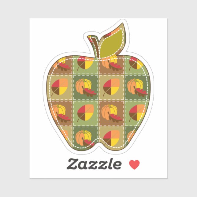 Pegatina de Quilt Contour de otoño (Hoja)