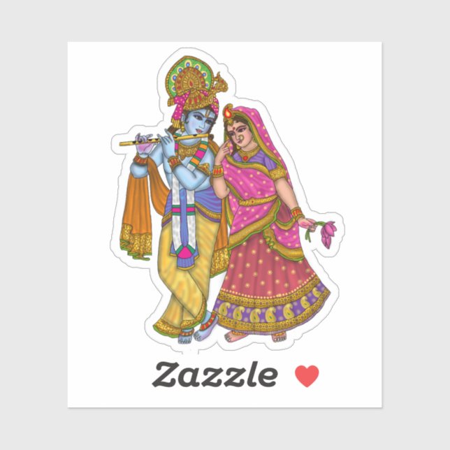 Pegatina de Radha Krishna (Hoja)