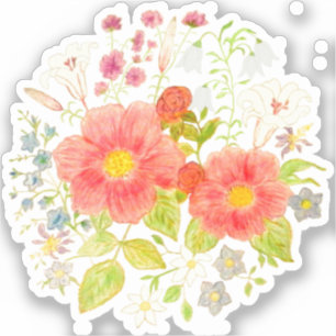 Pegatina de ramo de flores cortadas personalizadas