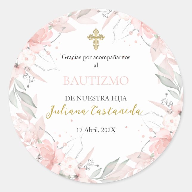 Pegatina de ramo rosa (Anverso)