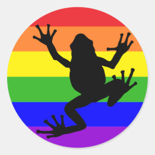 Pegatina de rana arcoiris