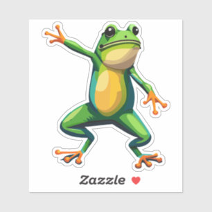 Pegatina de rana de árbol de baile de bebé lindo