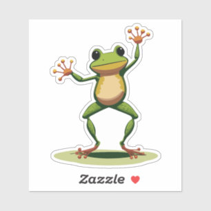 Pegatina de rana de árbol de baile de bebé lindo