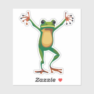 Pegatina de rana de árbol de baile de bebé lindo