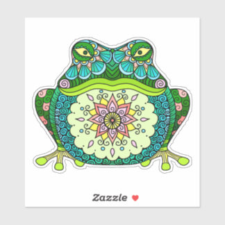 Pegatina de rana verde