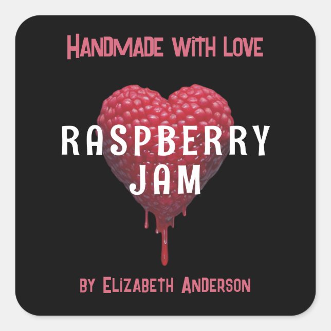 Pegatina de Raspberry Jam Square (Anverso)