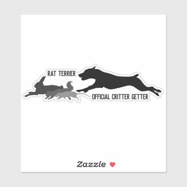 Pegatina de Rat terrier oficial critter getter (Hoja)