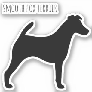 Pegatina de Raza de Perro Smooth Fox Terrier Silho