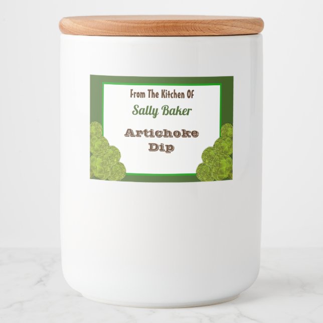 Pegatina de recetas de alcachofa de época (Anverso)