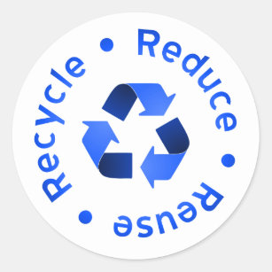 Pegatina de reciclaje de Reutilización de Blue Red