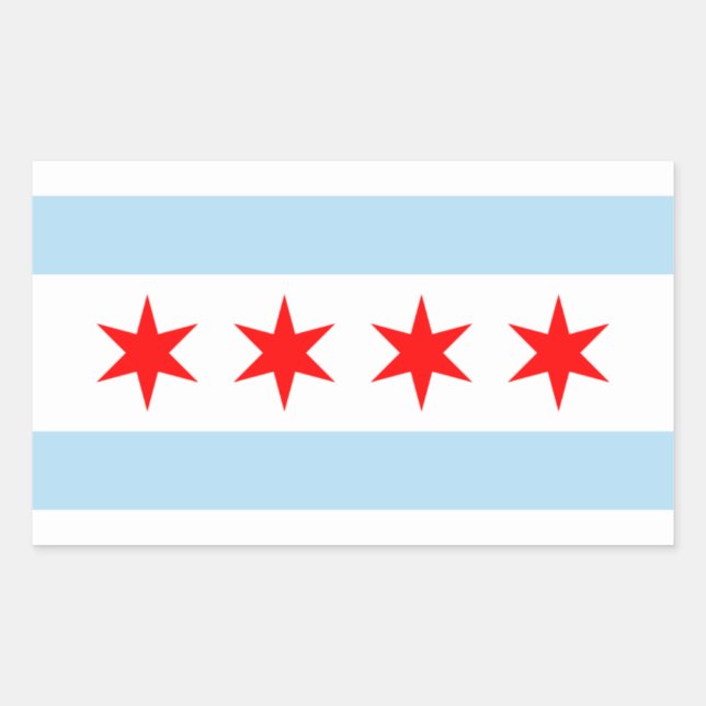 Pegatina de Rectángulo de Bandera de Chicago (Anverso)
