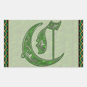 Pegatina de rectángulo de letra C