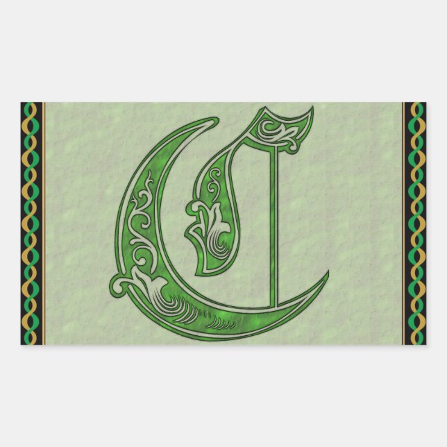 Pegatina de rectángulo de letra C (Anverso)