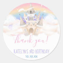 Pegatina de redondeo arco iris de la Princesa de I