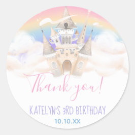 Pegatina de redondeo arco iris de la Princesa de I