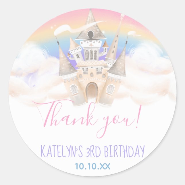 Pegatina de redondeo arco iris de la Princesa de I (Anverso)