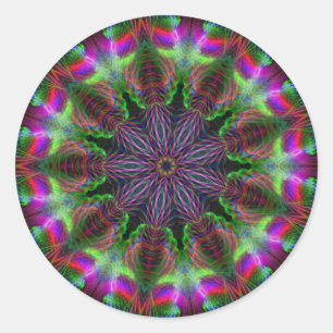 Pegatina de redondeo arcoiris geométrico