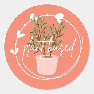 Pegatina de redondeo clásico basado en plantas