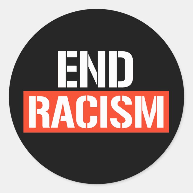 Pegatina de redondeo clásico contra el racismo (Anverso)