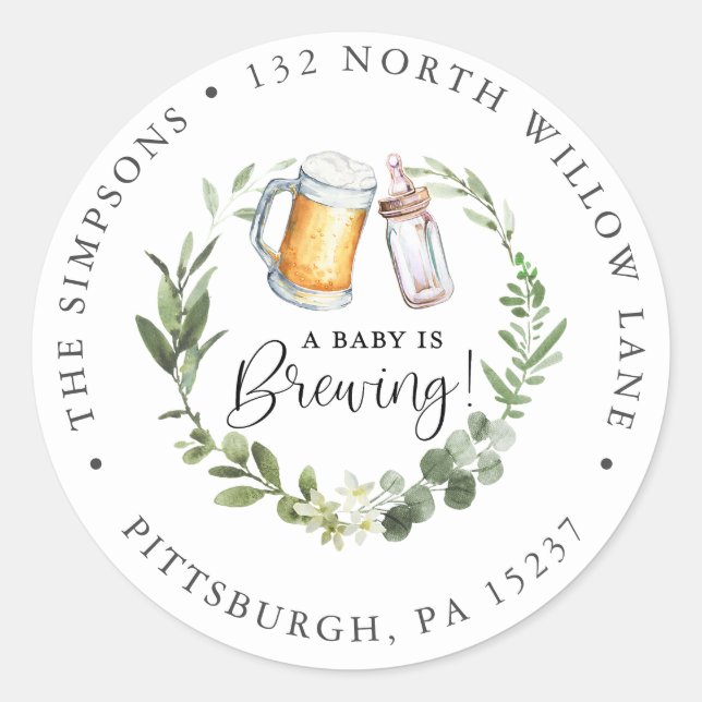 Pegatina de redondeo clásico de dirección de retor (Anverso)