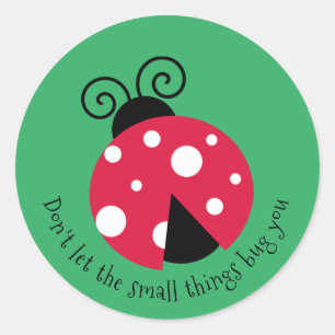 Pegatina de redondeo clásico de diseño Ladybug