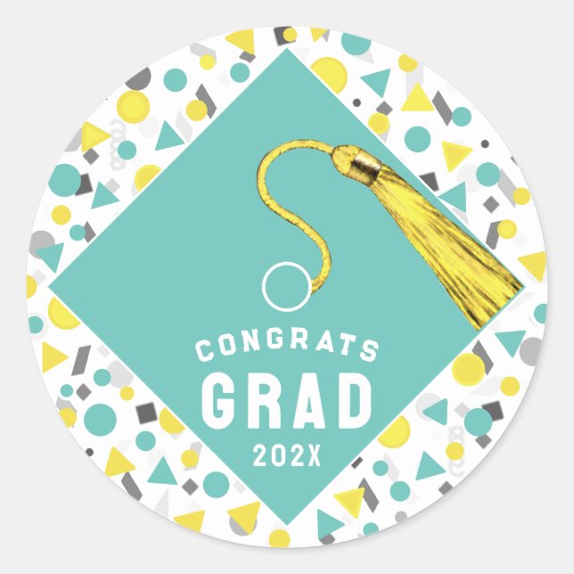 Pegatina de redondeo clásico de graduación 2025 (Anverso)