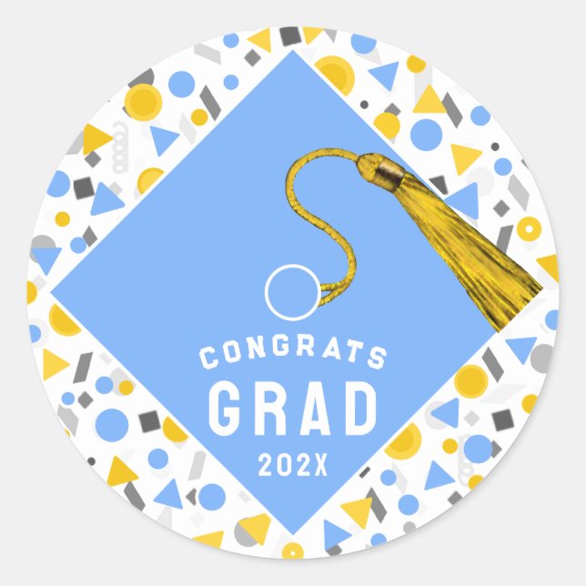 Pegatina de redondeo clásico de graduación 2025 (Anverso)