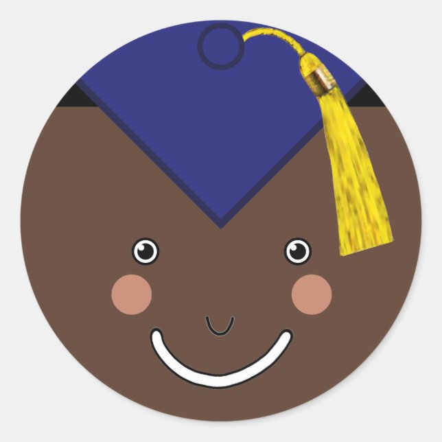 Pegatina de redondeo clásico de graduación creativ (Anverso)