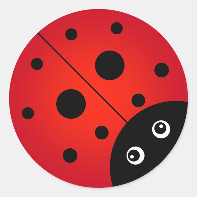 Pegatina de redondeo clásico de KiniArt Ladybug (Anverso)