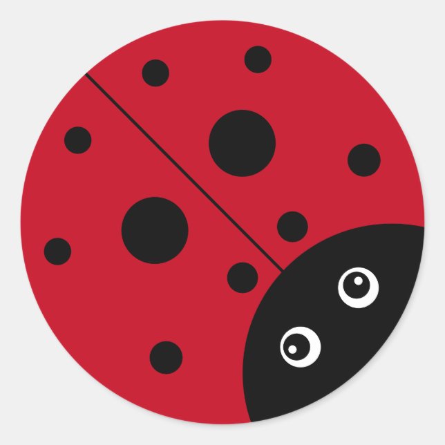 Pegatina de redondeo clásico de KiniArt Ladybug (Anverso)