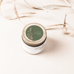 Pegatina de redondeo clásico de la floración verde