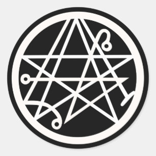 Pegatina de redondeo clásico de necronomicon