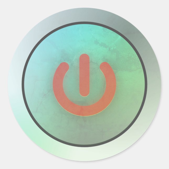 Pegatina de redondeo clásico del botón de encendid (Anverso)