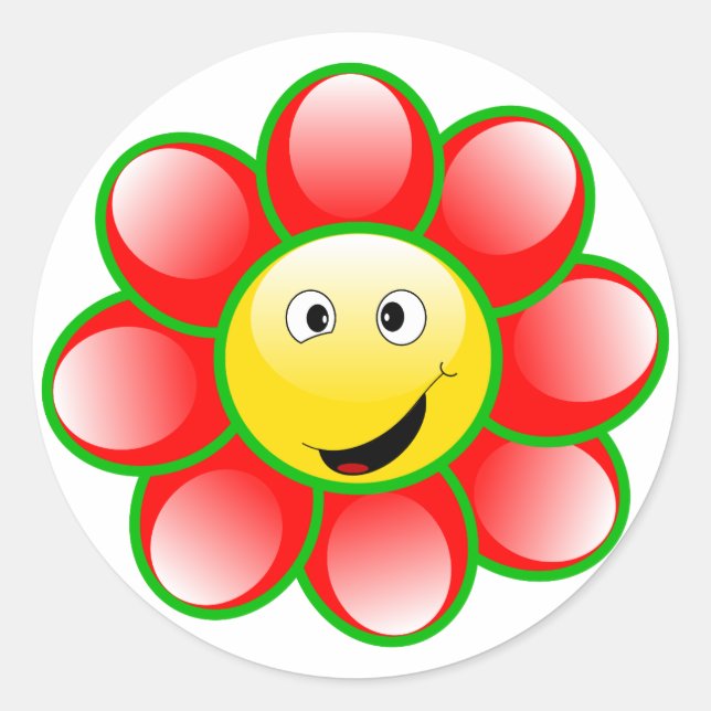 Pegatina de redondeo clásico feliz (Anverso)